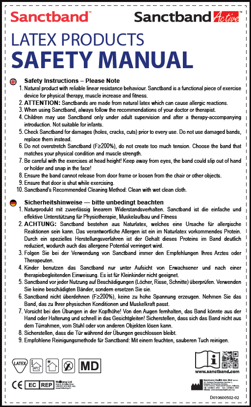 Sanctband Latex Products Safety Manual